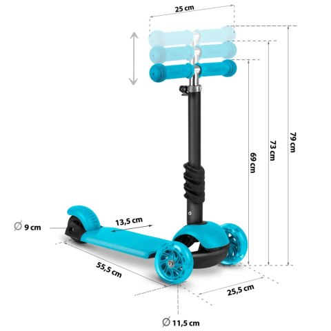 HULAJNOGA TRÓJKOŁOWA RICOKIDS BUGGY - TURKUSOWA