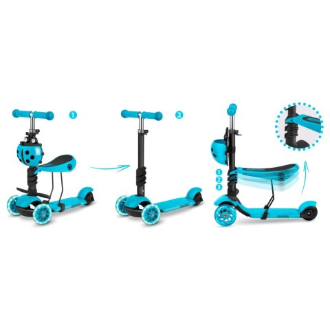 HULAJNOGA TRÓJKOŁOWA RICOKIDS BUGGY - TURKUSOWA
