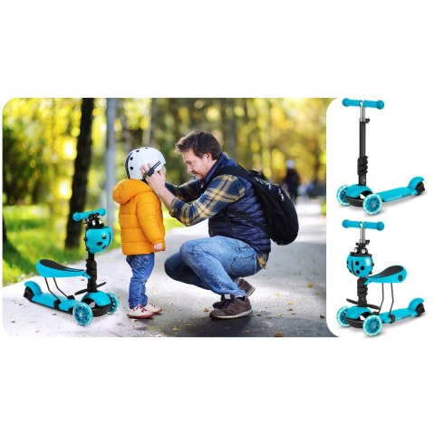 HULAJNOGA TRÓJKOŁOWA RICOKIDS BUGGY - TURKUSOWA