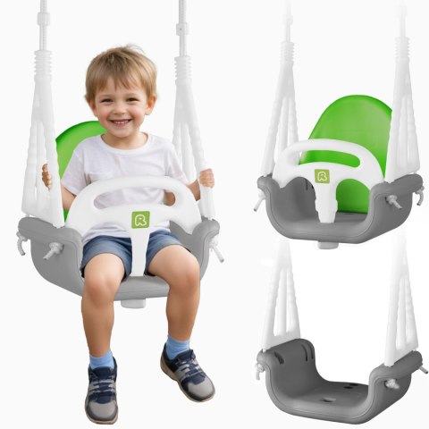 HUŚTAWKA KUBEŁKOWA SŁONIK 3W1 RICOKIDS SZARO ZIELONA