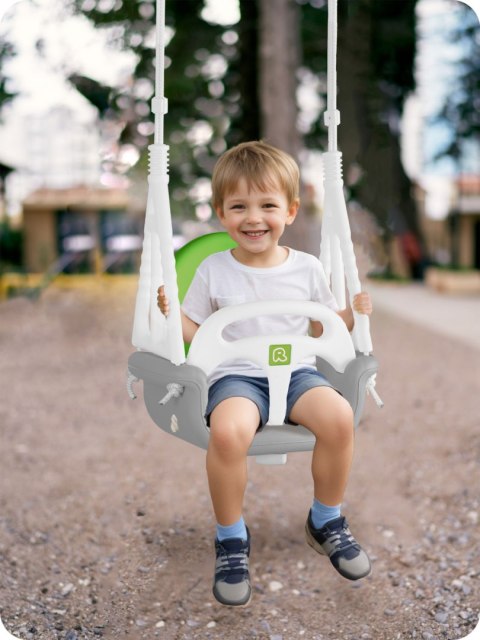 HUŚTAWKA KUBEŁKOWA SŁONIK 3W1 RICOKIDS SZARO ZIELONA