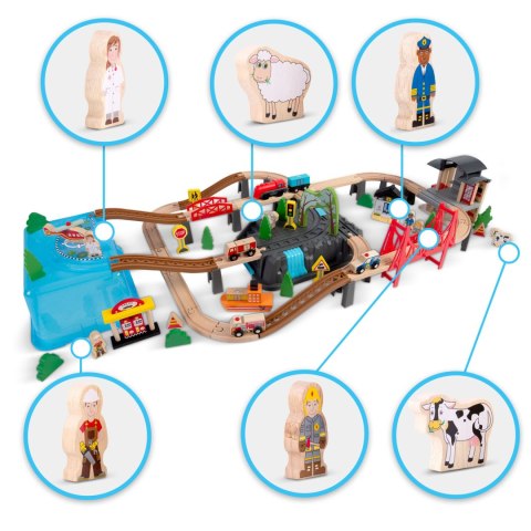 KOLEJKA DREWNIANA MIASTECZKO 100 SZT RK-879 RICOKIDS