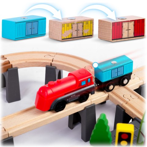KOLEJKA DREWNIANA MIASTECZKO 100 SZT RK-879 RICOKIDS