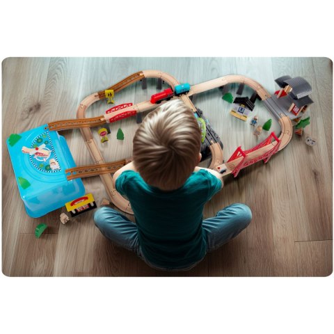 KOLEJKA DREWNIANA MIASTECZKO 100 SZT RK-879 RICOKIDS