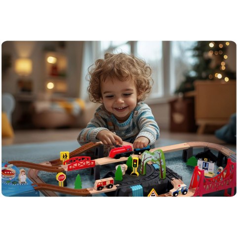 KOLEJKA DREWNIANA MIASTECZKO 100 SZT RK-879 RICOKIDS