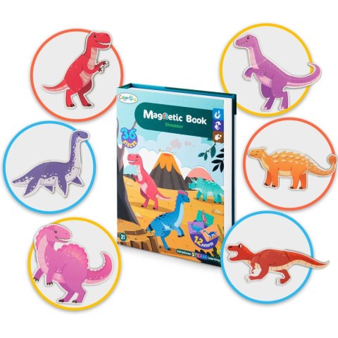 KSIĄŻKA MAGNETYCZNA PUZZLE DINOZAURY RK-770