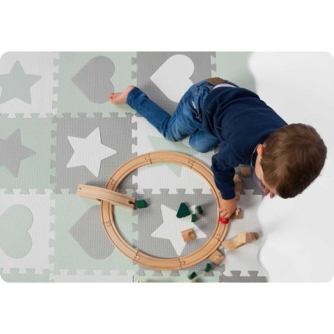 MATA PIANKOWA PUZZLE 151X151CM 16 SZT RICOKIDS SZARO-MIĘTOWY MATA PIANKOWA PUZZLE 151X151CM 16 SZT RICOKIDS SZARO-MIĘTOWY