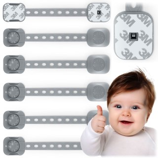 ZABEZPIECZENIE OTWIERANIA SZAFEK RICOKIDS 798201 6 SZT SZARE