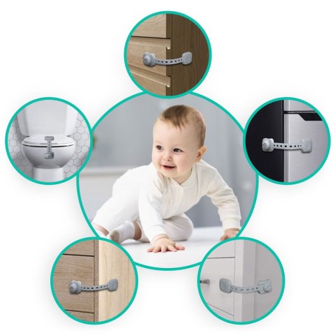 ZABEZPIECZENIE OTWIERANIA SZAFEK RICOKIDS 798201 6 SZT SZARE