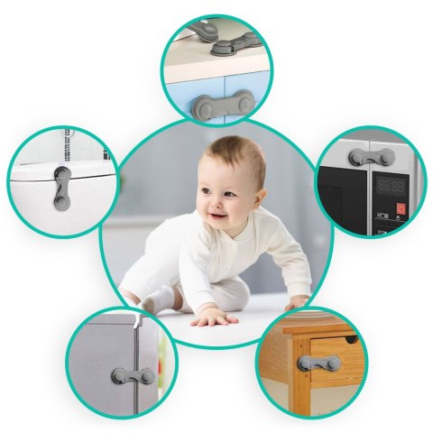 ZABEZPIECZENIE OTWIERANIA SZAFEK RICOKIDS 798301 10 SZT SZARE