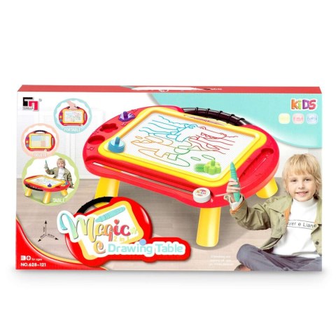 ZNIKOPIS TABLICA + STOLIK DO RYSOWANIA RICOKIDS - CZERWONY