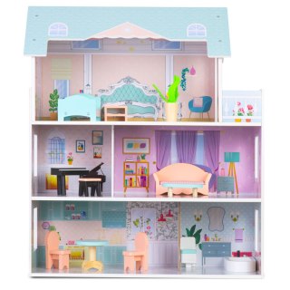 DUŻY DREWNIANY DOMEK DLA LALEK 3-PIĘTROWY RICOKIDS RK-878