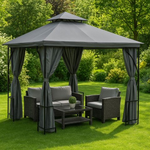 Namiot pawilon ogrodowy 2w1 ścianki moskitiera 3x3 m MultiGarden