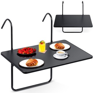 WYTRZYMAŁY STOLIK BALKONOWY 60X43CM SKŁADANY SOFOTEL SO-982 CZARNY