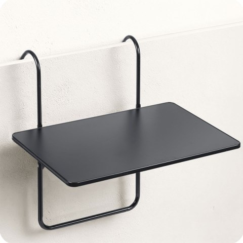 WYTRZYMAŁY STOLIK BALKONOWY 60X43CM SKŁADANY SOFOTEL SO-982 CZARNY