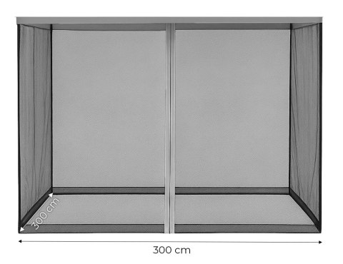 Moskitiera do pawilonu ogrodowego 3x3 m siatka z zamkami błyskawicznymi MultiGarden Moskitiera do pawilonu ogrodowego 3x3 m siatka z zamkami błyskawicznymi MultiGarden