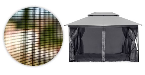 Moskitiera do pawilonu ogrodowego 3x4 m siatka z zamkami błyskawicznymi MultiGarden Moskitiera do pawilonu ogrodowego 3x4 m siatka z zamkami błyskawicznymi MultiGarden