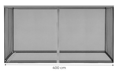 Moskitiera do pawilonu ogrodowego 3x4 m siatka z zamkami błyskawicznymi MultiGarden Moskitiera do pawilonu ogrodowego 3x4 m siatka z zamkami błyskawicznymi MultiGarden