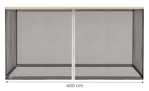 Moskitiera do pawilonu ogrodowego 3x4 m siatka z zamkami błyskawicznymi MultiGarden Moskitiera do pawilonu ogrodowego 3x4 m siatka z zamkami błyskawicznymi MultiGarden