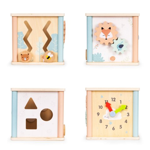 DREWNIANA KOSTKA EDUKACYJNA SORTER KLOCKI ECOTOYS
