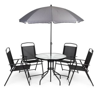 KOMPLET MEBLI OGRODOWYCH STOLIK 4 KRZESŁA PARASOL MULTIGARDEN