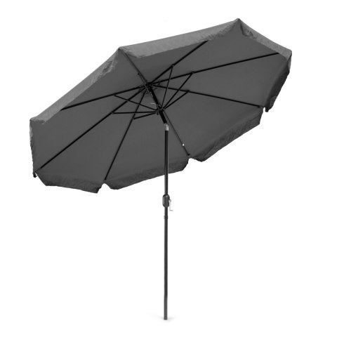 PARASOL OGRODOWY DUŻY 3 M SKOŚNY ŁAMANY Z KORBĄ SZARY MULTIGARDEN