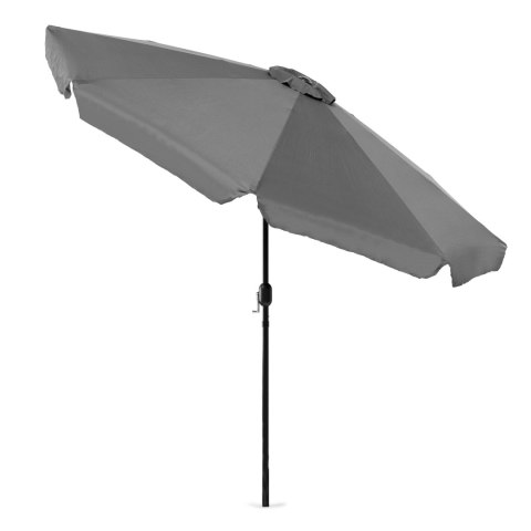 PARASOL OGRODOWY DUŻY 3 M SKOŚNY ŁAMANY Z KORBĄ SZARY MULTIGARDEN