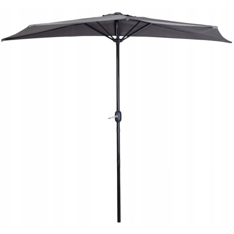 PARASOL OGRODOWY PÓŁ-PARASOL ŚCIENNY NA TARAS 2,7 M SZARY MULTIGARDEN