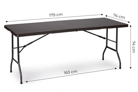 STÓŁ CATERINGOWY BANKIETOWY OGRODOWY SKŁADANY 180CM RATAN MODERNHOME