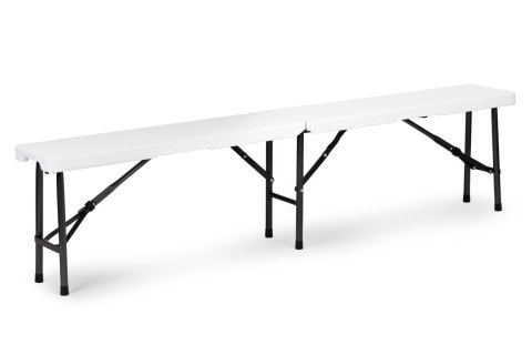 ZESTAW CATERINGOWY STÓŁ BANKIETOWY 180CM 2 ŁAWKI BIAŁY MODERNHOME