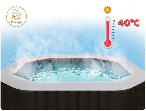 Nadmuchiwane jacuzzi ośmiokątne hydromasaż 6 os. 218x71 cm akcesoria premium INTEX 28462