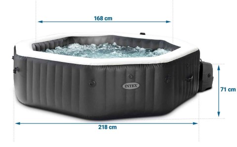 Nadmuchiwane jacuzzi ośmiokątne hydromasaż 6 os. 218x71 cm akcesoria premium INTEX 28462