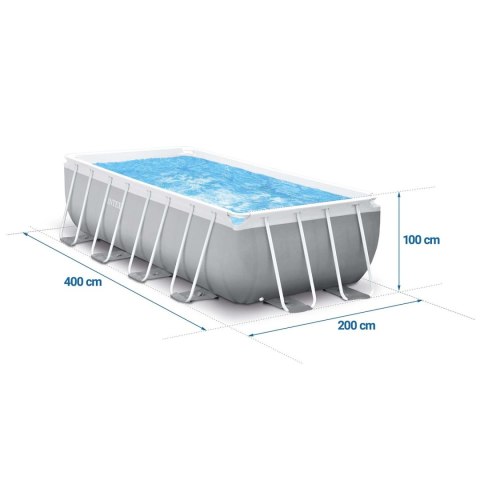 Basen ogrodowy stelażowy 400 x 200 x 100 cm 17w1 INTEX 26788 + maszynka do baniek GRATIS