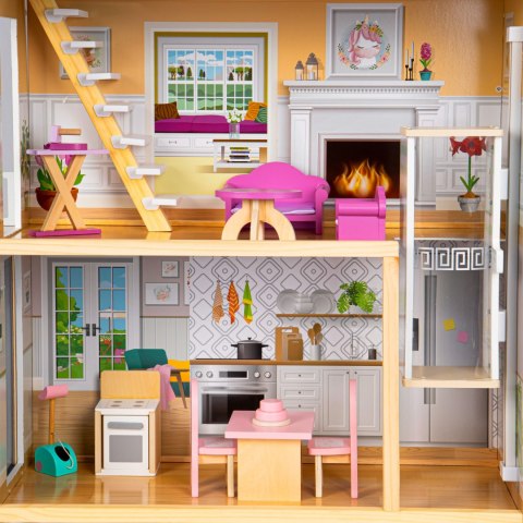 Domek dla lalek duży drewniany 138 cm Rezydencja Maya 28 el. ECOTOYS Domek dla lalek duży drewniany 138 cm Rezydencja Maya 28 el. ECOTOYS