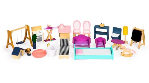 Domek dla lalek duży drewniany 138 cm Rezydencja Maya 28 el. ECOTOYS Domek dla lalek duży drewniany 138 cm Rezydencja Maya 28 el. ECOTOYS