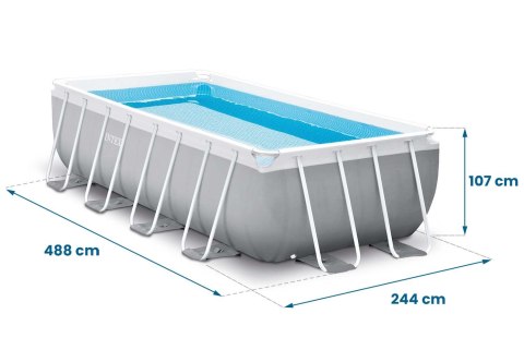 BASEN OGRODOWY STELAŻOWY PRISM FRAME 488 X 244 X 107 CM 18W1 INTEX 26792