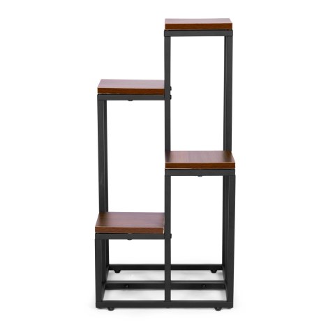 Kwietnik regał na kwiaty ozdoby 4 półki metal MDF ciemny orzech ModernHome Kwietnik regał na kwiaty ozdoby 4 półki metal MDF ciemny orzech ModernHome