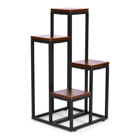 Kwietnik regał na kwiaty ozdoby 4 półki metal MDF ciemny orzech ModernHome Kwietnik regał na kwiaty ozdoby 4 półki metal MDF ciemny orzech ModernHome
