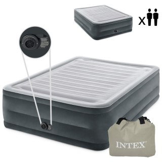 Materac łóżko do spania dwuosobowy z pompką automatyczną 203x152 cm INTEX 64418ND
