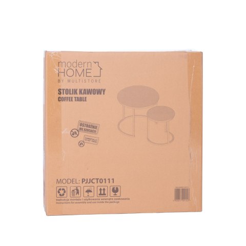 Zestaw stolików kawowych 2 szt. okrągłe loftowy design ModernHome Zestaw stolików kawowych 2 szt. okrągłe loftowy design ModernHome
