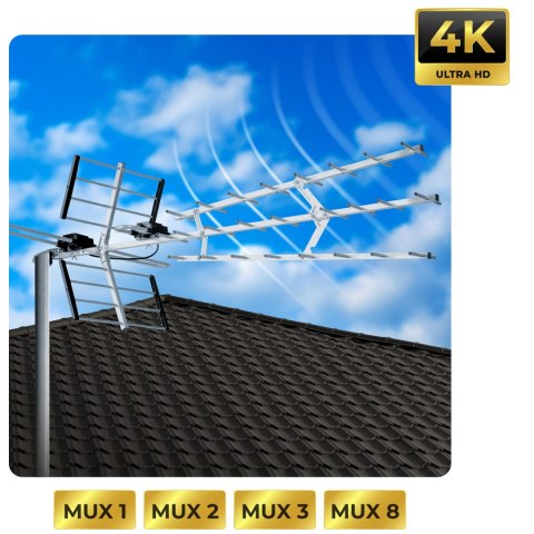 Antena zewnętrzna kierunkowa TV ultra HD 4K Berdsen BD-952