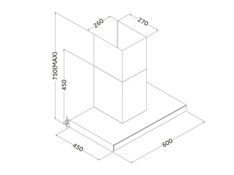 Okap kuchenny kominowy 60 cm Berdsen BE-60A-T2 INOX Okap kuchenny kominowy 60 cm Berdsen BE-60A-T2 INOX