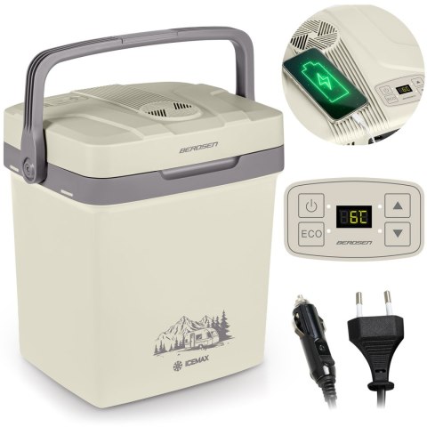 LODÓWKA TURYSTYCZNA BERDSEN ICEMAX 26 LITRY TRYB ECO - KREMOWA