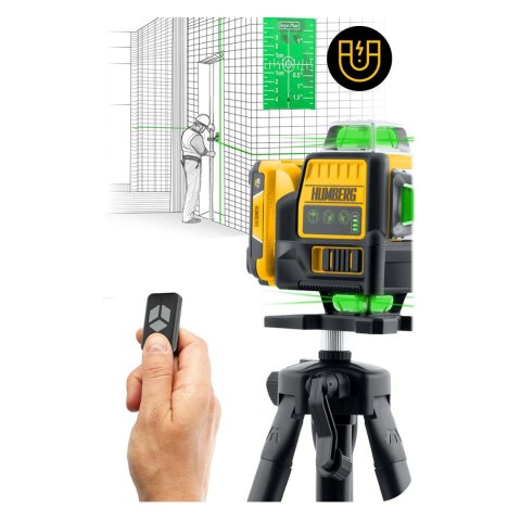 Laser krzyżowy w walizce + statyw Humberg HM-171