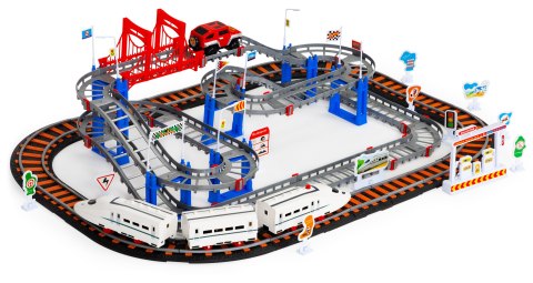 Kolejka i auto na baterie dwa tory miasto 108 el.