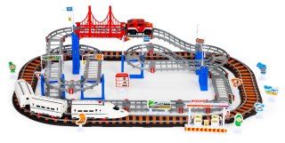 Kolejka i auto na baterie dwa tory miasto 108 el.