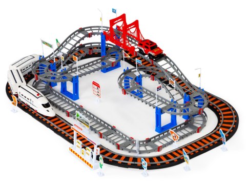 Kolejka i auto na baterie dwa tory miasto 108 el.