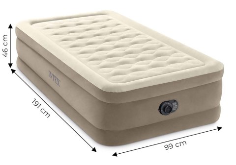 Materac dmuchany jednoosobowy 191x99x46 cm z wbudowaną pompką elektryczną łóżko INTEX 64426