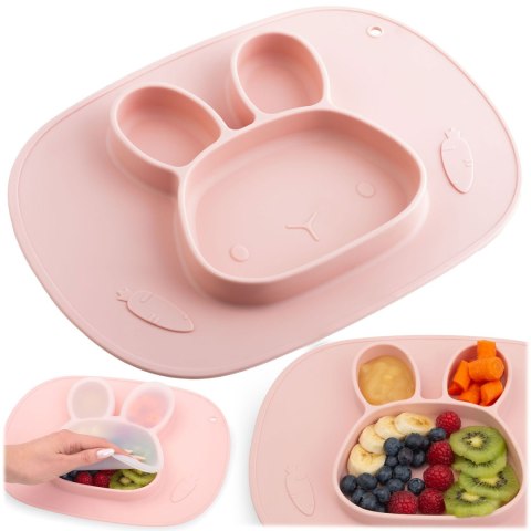 Talerzyk dla dzieci silikonowy do karmienia Królik Ricokids