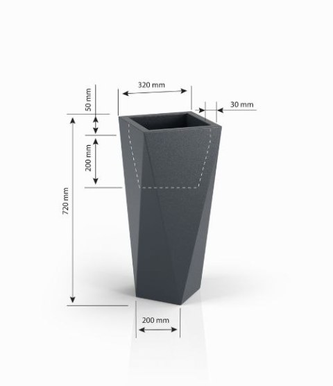 DESIGNERSKA DONICA MONUMO VASO BIAŁA Z OŚWIETLENIEM